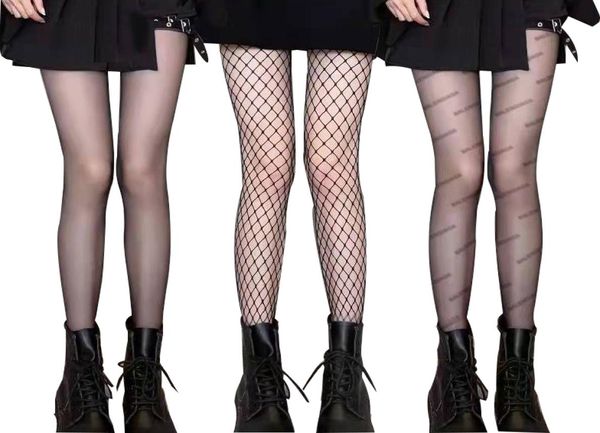 Chaussettes féminines mode classiques bases de lettres noires motif de lettres hosiery sexy leggings collants élastique2016693