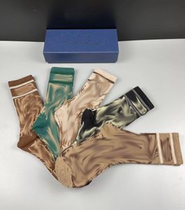 womens socks letter printing cotton long stockings paris style causal random color Gift box