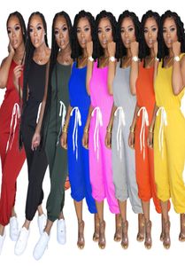 Dames Solid Color Jumpsuit Fashion Vrije tijd sport Jumpsuit Summer Ladies Jumpsuit plus size dames kleding S3XL LY325668843