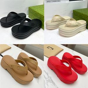 Dames Songcake Rubberen Sandalen Dikke Bodem Slippers Wit Zwart Rood Patroon Rubberen Binnenzool Slippers Platformzool Slippers Damesmode Platte Sandalen