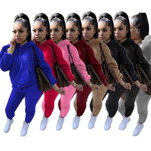 vêtements de sport pour femmes à manches longues en polaire tenues 2 pièces ensemble sportsuit pull + legging tops + pantalon vêtements pour femmes jogger costume de sport 5921