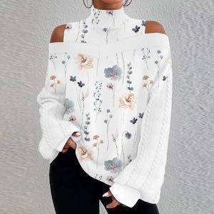 Tshirt floral à épaule froide de printemps pour femmes