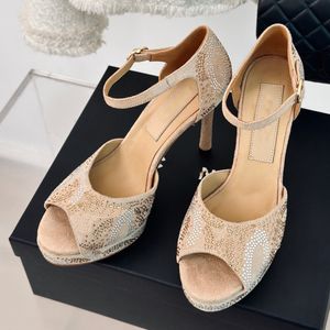 Y2K Sandales sexy à talons aiguilles pour femme - Chaussures habillées en daim avec strass et diamants - Boucle de cheville réglable