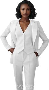 Costume d'affaires pour femmes, vêtements décontractés pour femmes, smoking de bureau, pantalon en Satin, 3 pièces, veste, gilet, pantalon, 240226