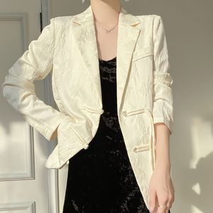 Dames pakken 2024 vrouwelijke elegante single blazer lente herfst business jas kantoor dame lady jas