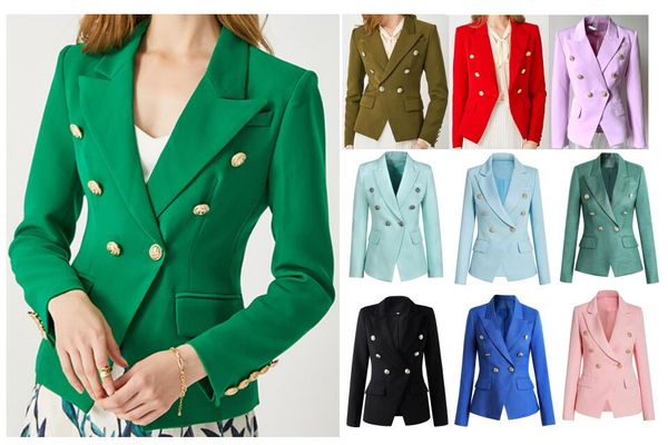 Costumes pour femmes Blazers Automne et hiver Casual Slim Femme Veste Fashion Lady Office Suit Poches Business Manteau cranté 24 couleurs Options S-3XL