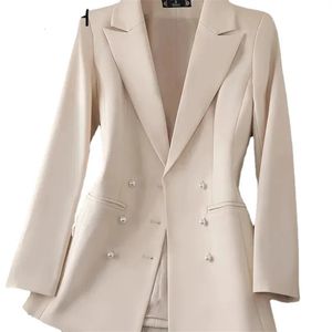 Femmes costumes Blazers automne hiver femmes blazer décontracté vêtements d'extérieur T noir Double boutonnage veste 4XL bureau affaires femme manteau 231213