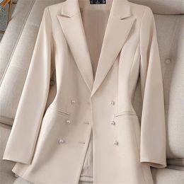 Dames Suits Blazers Black Double Breasted Blazer Jacket 4xl Office Business Vrouwelijke jas Autumn Winter Winter Women Casual Outswear T 230817