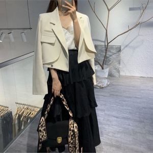 Costumes pour femmes Blazers Blazer femmes printemps bureau dames Allmatch loisirs à la mode simple boutonnage poches Ulzzang élégant vêtements d'extérieur vintage 230904