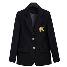 Damespakken Blazers Blends Blazers Feminino for Traf Woman HighEnd Letter Geborduurd pak Tops Temperament Elegant Business Zevity Dameskleding 230906