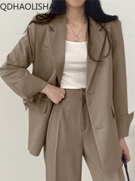 Costumes pour femmes Blazers mélanges veste printemps dans les vêtements d'extérieur vêtements coréens tempérament femmes Blazer mince pour haut pour femme pantalons vêtements 230906