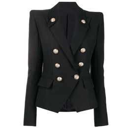 Dameskostuums Blazers HIGH STREET Star Style Designer Blazer Double Breasted Classic Metal Lion Buttons Jacket 231009