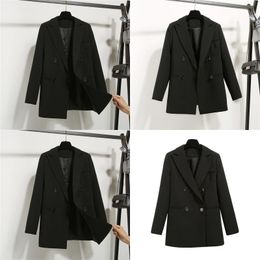 Costumes pour femmes Blazers Costume de couleur unie Manteau d'automne Femmes 2023Chic Tempérament Élégant Banlieue Sag Petite Veste Drop Livraison Ottj3