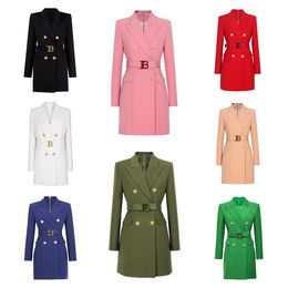 Dames pakken blazers lente zomer herfst winter casual slanke vrouw lange jassen rok mode dame kantoor pak zakken zakelijk gekotte jas 19 kleuren 8 modellen -4