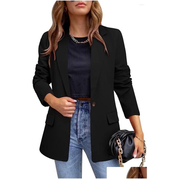 Costumes pour femmes Blazers Costume Manteau Mode Casual Col Cardigan Tempérament Printemps Et Automne Livraison Directe Vêtements Vêtements Dhuy2