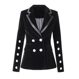 Dames pakken blazers tide merk retro mode ontwerper Presbyopic Black Series pak jas met dubbele borde slanke plus size luxe ontwerper vrouw jas tops c188