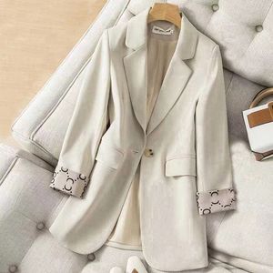 Dames pakken blazers tide merk retro modeontwerper pure kleur serie zomer dunne pak jas een korrel slanke plus size dameskleding m131