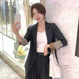 Dames pakken blazer dames blazer Korea losse jassen mode werk jas bovenkleding herfst carrière vrouwelijke knop solide kantoorjack dame