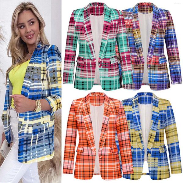 Trajes para mujer, chaqueta informal de negocios con bolsillo para trabajo y oficina, traje, abrigo largo ligero para mujer