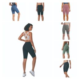 Dames zomer leggings voor vrouwelijke ontwerpers shorts kleren zijkant zak naakt hoge taille broek fitness sport elastiek slijtage algehele volle panty gym buiten