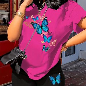 Biscons de t-shirts pour femmes de papillon d'été 240428