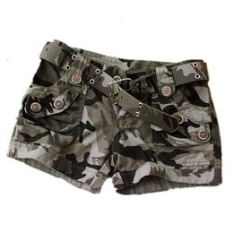 Dames zomer camouflage shorts casual militaire rits pocket pantaloon dames plus maat 4xl katoen slank fit y2k mini shorts 240426