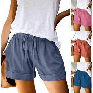 Womens Zomer Causal Shorts Dames Plus Size Hoge Taille Shorts Trekkoord Korte Broek Mode Losse Korte Broek Dames Shorts 210524