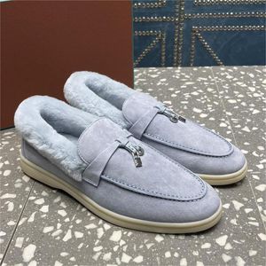 Dames Zomer Charms Loafers Vrijetijdsschoenen Luxe Designer Suède Waterafstotend Vlekbestendig Middernachtblauw Winderige Duinen Beverbont Bootschoenen 35-42