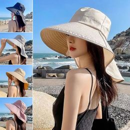 Capeur à volet d'été pour femmes coton upf 50 Sun Shade Hat de pêche extérieure randonnée UV anti-cou de protection du cou Visor Cap 240327
