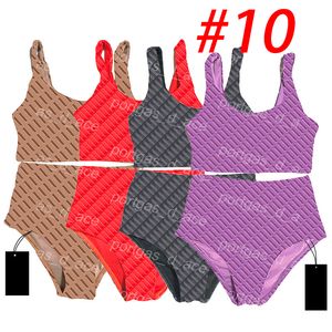 Brieven bedrukte bikini's Tankini's Sexy gewatteerde poolparty-zwemkleding Dames strand-bh-slip Gezellig split-badpak Damesbadpak