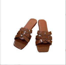 Femmes été sandales plage toboggan pantoufles peau de Crocodile cuir tongs sandales plates pantoufles pour La Sandali Designs de mode