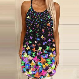 Dames zomer sexy mouwloze backless jurk esthetische 3D print holle halter mini lady meisje lichtjurken 2022 a40 casual