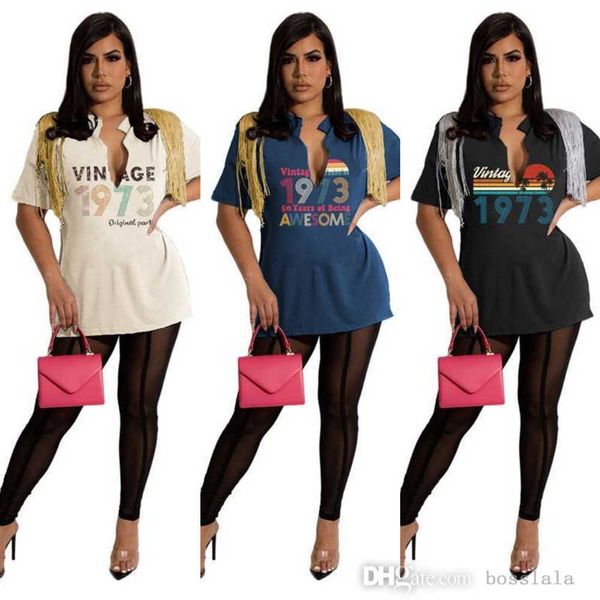 T-shirt à manches courtes d'été pour femmes Mode de haute qualité évidé Versatile Tassel Imprimé Tees Designer Tops
