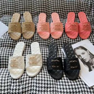 dames zomerslipper slides Dames Slippers Merk Designer Sandalen Platte hak Mode Veelzijdig Leer Casual Comfort Flip Flop Maat 3.7 01