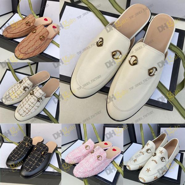 Chaussures d'été en cuir véritable en daim pour femmes avec boucle, sandales de styliste de mode pour femmes, demi-pantoufles plates, chaussures habillées en gelée de caoutchouc Leather Shoes 35-41