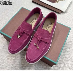 Caminata de verano para mujeres Impresión de gamuza zapatos casuales loro piano man tasman mocasines tacón plano zapato zapatillas de cuero de lujo mocasin negro slip on goma zapato gree