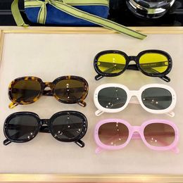 Nuevas gafas de sol de verano 0497S marco oval GAFAS para mujer gafas de moda casual personalidad salvaje rosa fiesta vacaciones playa UV400 alta calidad con caja