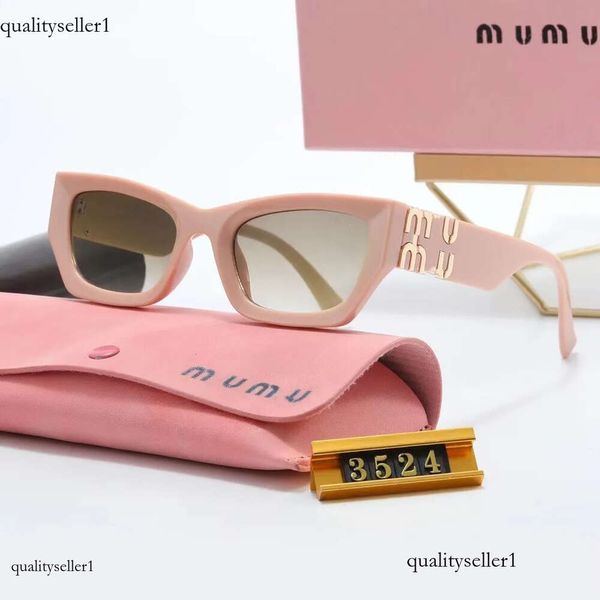 gafas de sol para mujer para mujer Miu Diseñador Mariposa Gafas de sol de lujo para mujer Gafas de sol Círculo rosa UV400 Personalidad Hombres Retro Premium G