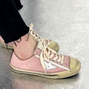 Designer Dames superster sneakers Italië pailletten schoenen heren klassieke trend geheel wit roze rood doen oude super sterren mode casual schoen m1016