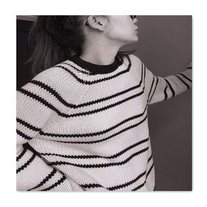 suéter para mujer suéter de diseñador otoño invierno fashionstripeletter estampado de amor suéter de mujer manga larga simple versátil top casual suelto