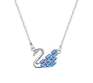 Colliers de pull pour femmes pendentifs ruban avec diamant bleu étiquette en acier inoxydable bijoux pour cadeaux d'anniversaire de filles GDX01635749086142466