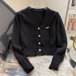Suéter para mujer con cuello en V CC letras sudadera con capucha ropa de manga larga diseñador de marca abrigos de punto