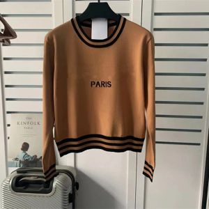 Pullage pour femmes Designer Cardigan Sweater en tricot lettre imprimé rond Crow Necy Stripe Tricswear Long Manches à manches longues Pull Over Casual 2024 Fall Lady Plus Taille