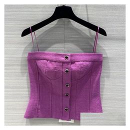 Suéteres para mujer 1016 2023 Suéter de otoño Manga larga Cuello redondo Púrpura Moda Ropa a rayas Tao Drop Entrega Ropa Ropa Ot7Jz