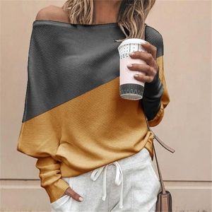 Womens Sweaters Herfst Essential Contrast Color Top Quality Casual Lange mouw Slim Fit S-3XL Groothandel Prijs (203359)