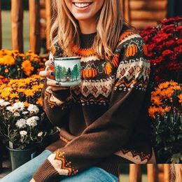 Dames Truien Boho Pompoen Gebreide Plevieren Dames Kerstmis Dames Etnisch Warm Vrouwelijk Los 2021 Herfst Winter Mode Drop Delivery Dhg4W