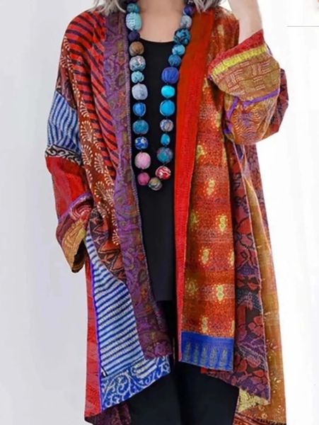 Suéteres para mujer Cárdigans Bolsillos Suéter Vintage Casual Patrón tribal Cárdigan holgado Y2K Ropa de calle Ropa de abrigo de invierno Ropa suelta 231007