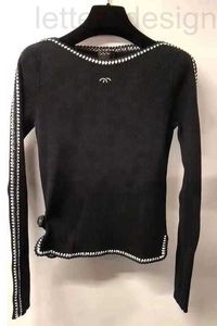 Dames truien ontwerper 401 XL 2023 Milan Runway lente zomer merk dezelfde stijl trui met lange mouwen ronde hals zwart witte kwaliteit dames zhen 2M2N