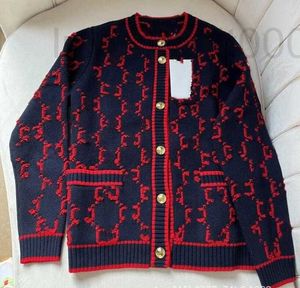 Damessweaters Ontwerper Ronde hals Gestreept bijgesneden vest Damestrui Mode Luxe merk Enkele rij knopen Preppy stijl Gebreide Korea-kleding REDG