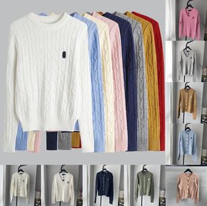 Damessweaters ontwerper Luxe herfst- en winterralph trui met ronde hals twist pullover ponyborduurwerk Top laurenss trui